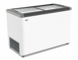 ЛАРЬ МОРОЗИЛЬНЫЙ GELLAR FG 400 С ПРЯМОЕ СТЕКЛО СЕРЫЙ (ПРОПАН)